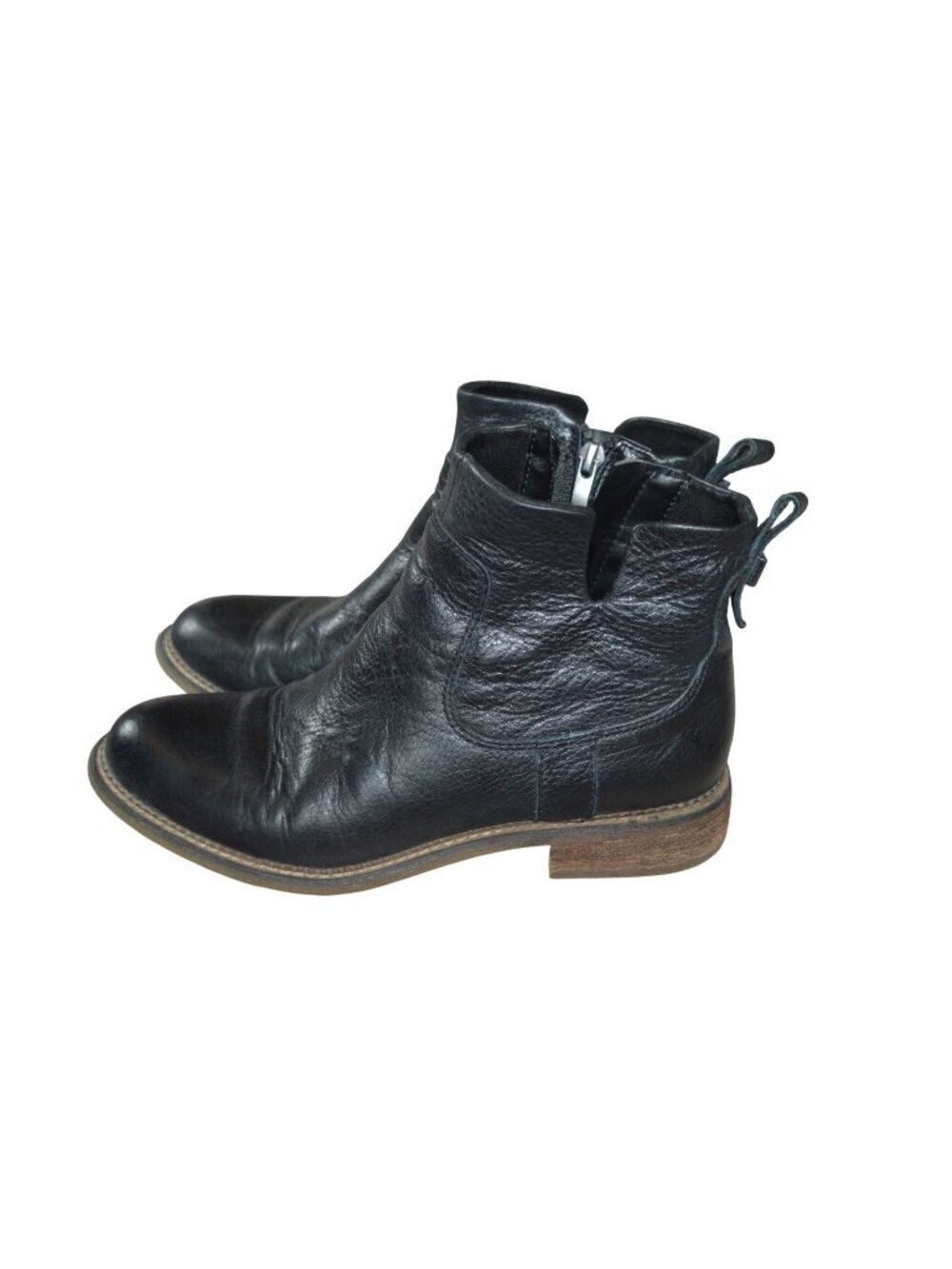 Franco Sarto Hoda Black Leather Ankle Boots Women's Size 7 Boho Biker Casual